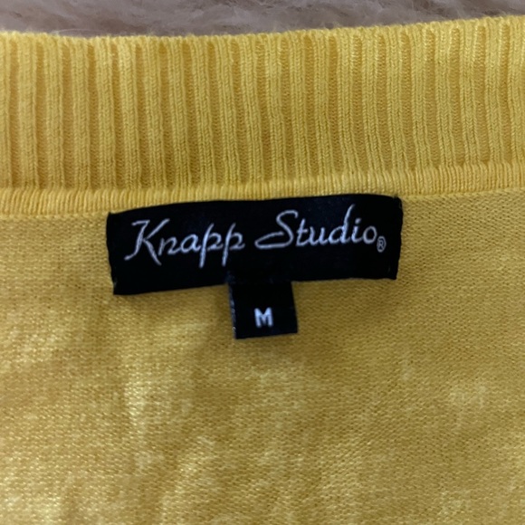 Bright Yellow Cardigan Knit Career Sweater - Picture 6 of 6